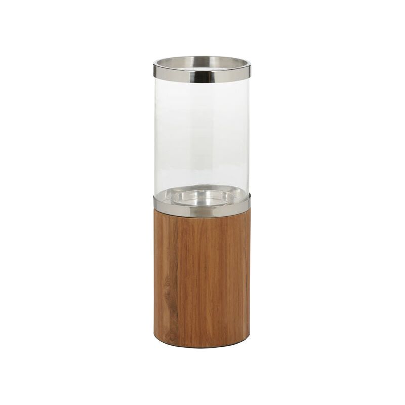 Muskoka Teak And Glass Elegance Patio Candleholder - LOOMLAN - Wildwood - Candle Holders