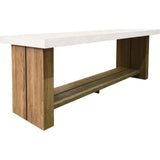 Mykonos Teak & Concrete White Outdoor Bar Table - LOOMLAN - Seasonal Living - Outdoor Dining Tables