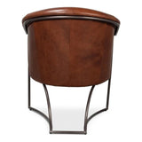 Nagel Leather Upholstery Leather Chair - LOOMLAN - Sarreid - Accent Chairs