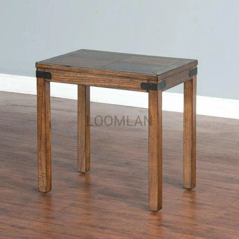 Narrow Purposefully Wood End Table 1 Drawer - LOOMLAN - Sunny D - Side Tables