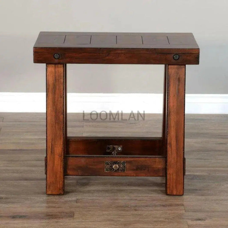 Narrow Rectangular Wood End Side Table - LOOMLAN - Sunny D - Side Tables