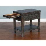 Narrow Rectangular Wood End Table 1 Drawer - LOOMLAN - Sunny D - Side Tables