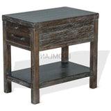 Narrow Rectangular Wood End Table 1 Drawer - LOOMLAN - Sunny D - Side Tables