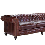 Nathan Long Leather Chesterfield Sofa Made to Order - LOOMLAN - Uptown Sebastian - Sofas & Loveseats