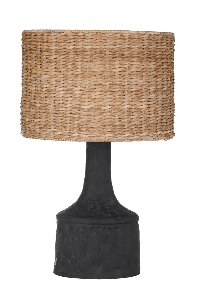 Natrona Black Resin Table Lamp - LOOMLAN - Bassett Mirror - Table Lamps