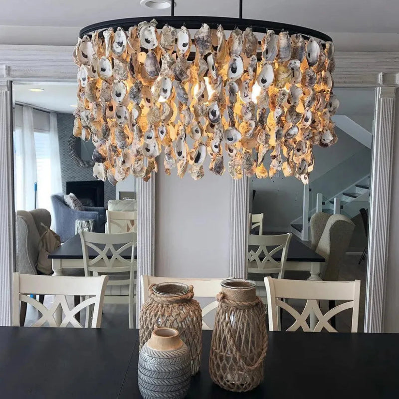 Natural Blacksmith Stillwater Oval Chandelier - LOOMLAN - Currey & Co - Chandeliers
