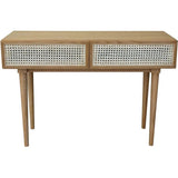 Natural Brown Console Table Drawers Wood Wood Base - LOOMLAN - LH Imports - Console Tables