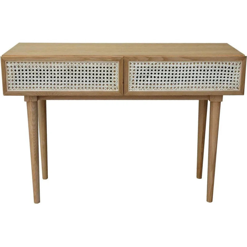 Natural Brown Console Table Drawers Wood Wood Base - LOOMLAN - LH Imports - Console Tables