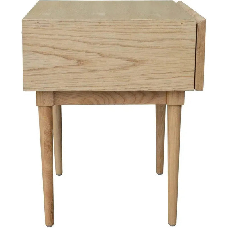 Natural Brown Square Side Table Drawers Wood Wood Base - LOOMLAN - LH Imports - Side Tables