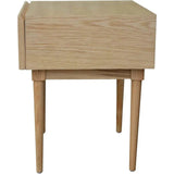 Natural Brown Square Side Table Drawers Wood Wood Base - LOOMLAN - LH Imports - Side Tables