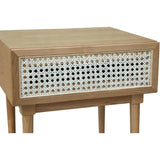 Natural Brown Square Side Table Drawers Wood Wood Base - LOOMLAN - LH Imports - Side Tables