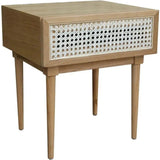 Natural Brown Square Side Table Drawers Wood Wood Base - LOOMLAN - LH Imports - Side Tables