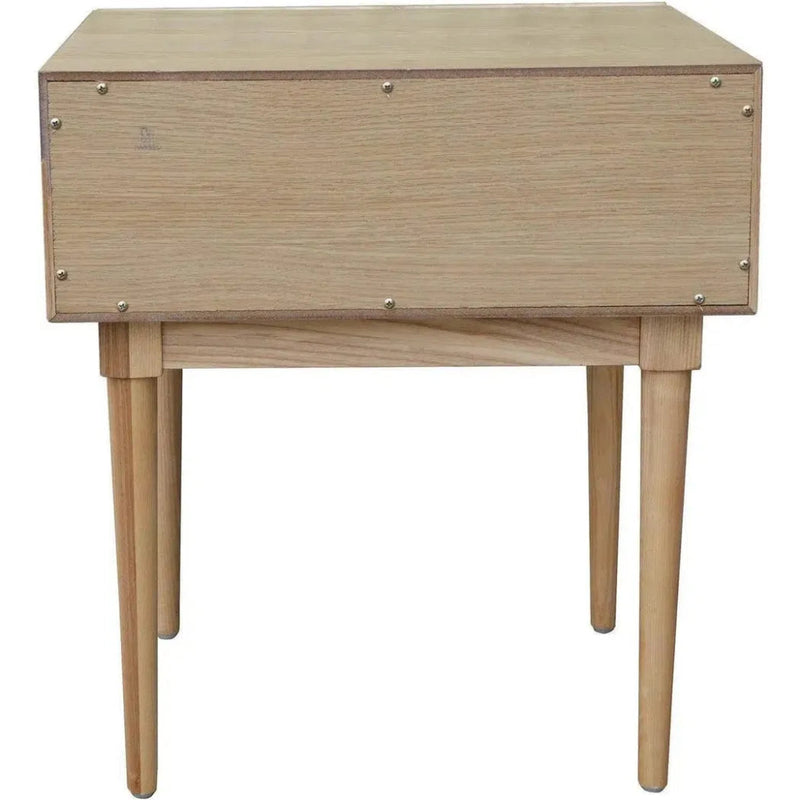 Natural Brown Square Side Table Drawers Wood Wood Base - LOOMLAN - LH Imports - Side Tables