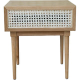 Natural Brown Square Side Table Drawers Wood Wood Base - LOOMLAN - LH Imports - Side Tables