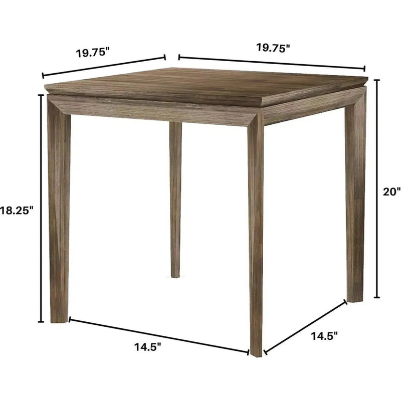 Natural Brown Square Side Table Wood Wood Base - LOOMLAN - LH Imports - Side Tables