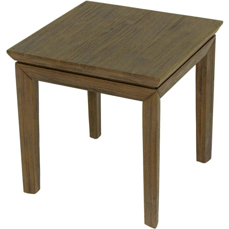 Natural Brown Square Side Table Wood Wood Base - LOOMLAN - LH Imports - Side Tables