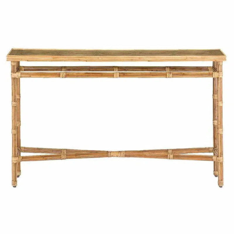 Natural Rattan Clear Silang Console Table - LOOMLAN - Currey & Co - Console Tables