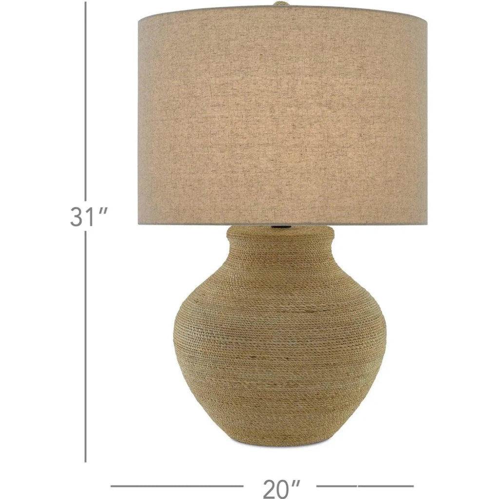 Natural Satin Black Hensen Table Lamp - LOOMLAN - Currey & Co - Table Lamps