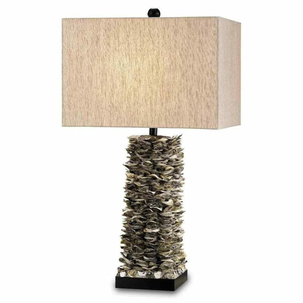 Natural Satin Black Villamare Table Lamp - LOOMLAN - Currey & Co - Table Lamps