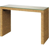 Natural Seagrass & Tempered Glass Captain Console Table - LOOMLAN - Jamie Young - Console Tables