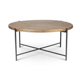 Navi Reclaimed Cast Aluminum Round Coffee Table - LOOMLAN - Urbia - Coffee Tables