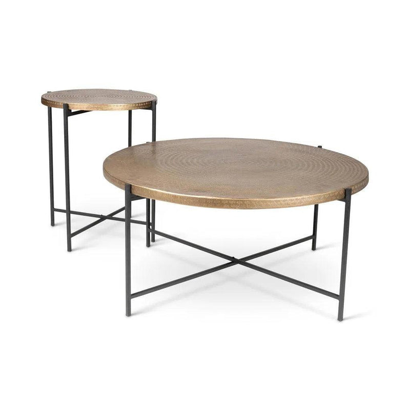 Navi Reclaimed Cast Aluminum Round Coffee Table - LOOMLAN - Urbia - Coffee Tables