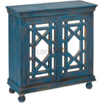 Navy Mirrored Overlay Doors Accent Cabinet - LOOMLAN - LOOMLAN - Accent Cabinets