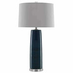 Navy Polished Nickel Azure Table Lamp - LOOMLAN - Currey & Co - Table Lamps