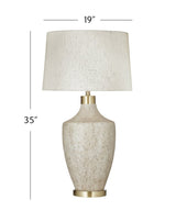 Neecole Cream Cement Table Lamp - LOOMLAN - Bassett Mirror - Table Lamps