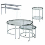 Nested Round Coffee Table Glass Top 2 PC set - LOOMLAN - Bassett Mirror - Coffee Tables