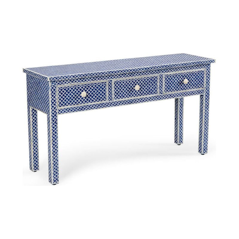 New London Rectangular Shaped Blue Console Table - LOOMLAN - Chelsea House - Console Tables