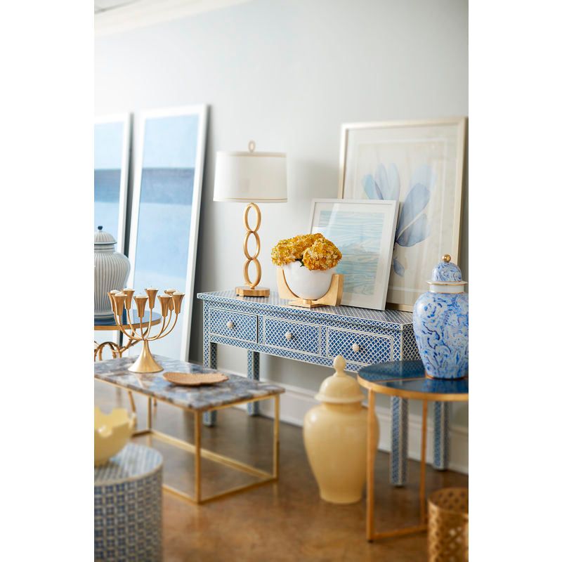 New London Rectangular Shaped Blue Console Table - LOOMLAN - Chelsea House - Console Tables