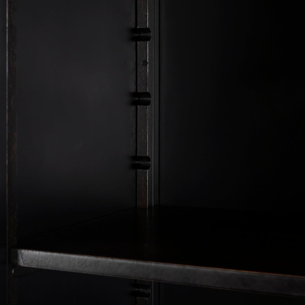 New Tyrol Matte Black Finished Steel Hutch - LOOMLAN - Etageres