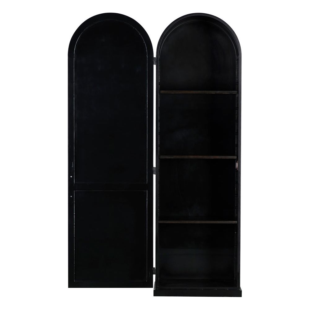 New Tyrol Matte Black Finished Steel Hutch - LOOMLAN - Etageres