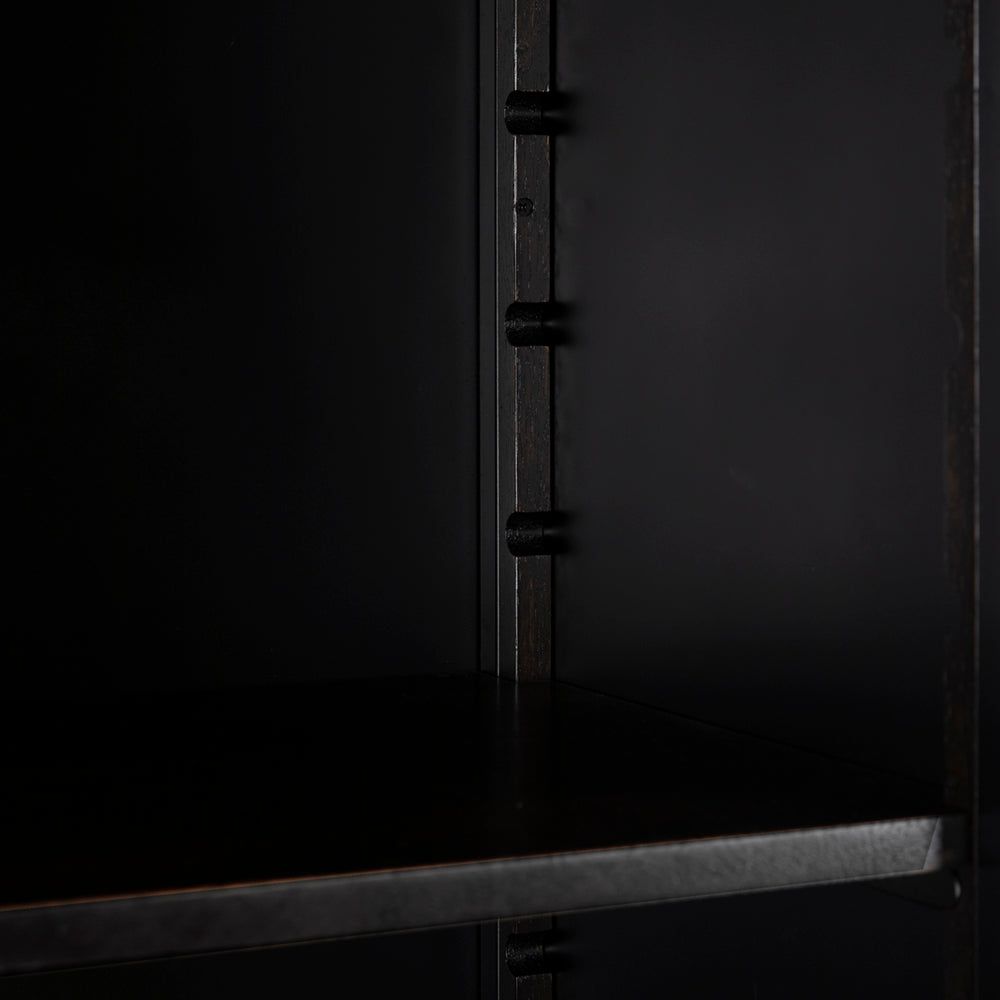 New Tyrol Matte Black Finished Steel Hutch - LOOMLAN - Etageres