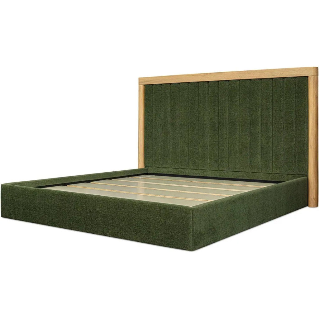 Nina Green Velvet Bed Frame - LOOMLAN - Moe's Home - Beds