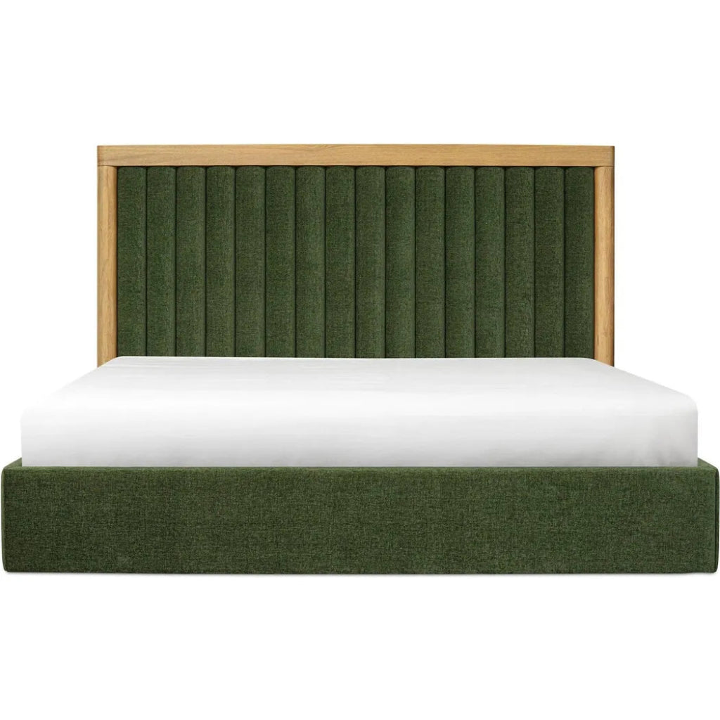 Nina Green Velvet Bed Frame - LOOMLAN - Moe's Home - Beds