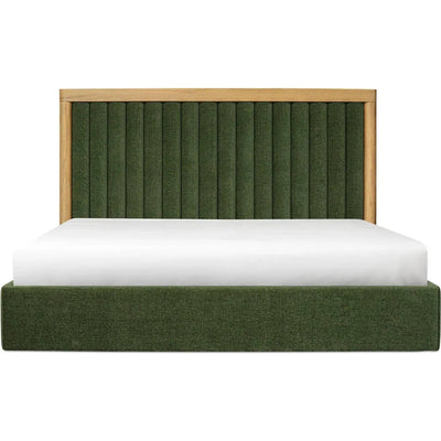 Nina Green Velvet Bed Frame - LOOMLAN - Moe's Home - Beds