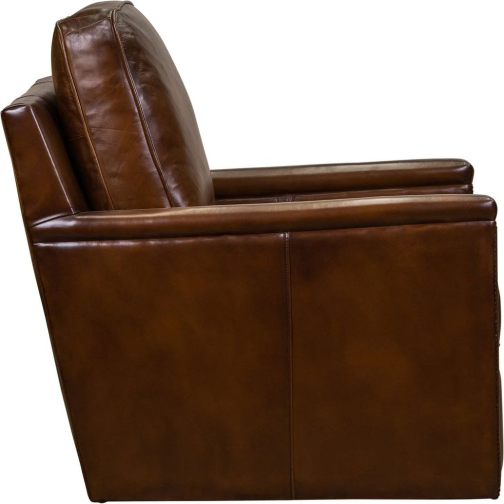 Nina Leather Stylish Comfort Swivel Chair - LOOMLAN - Olivia + Quinn - Club Chairs