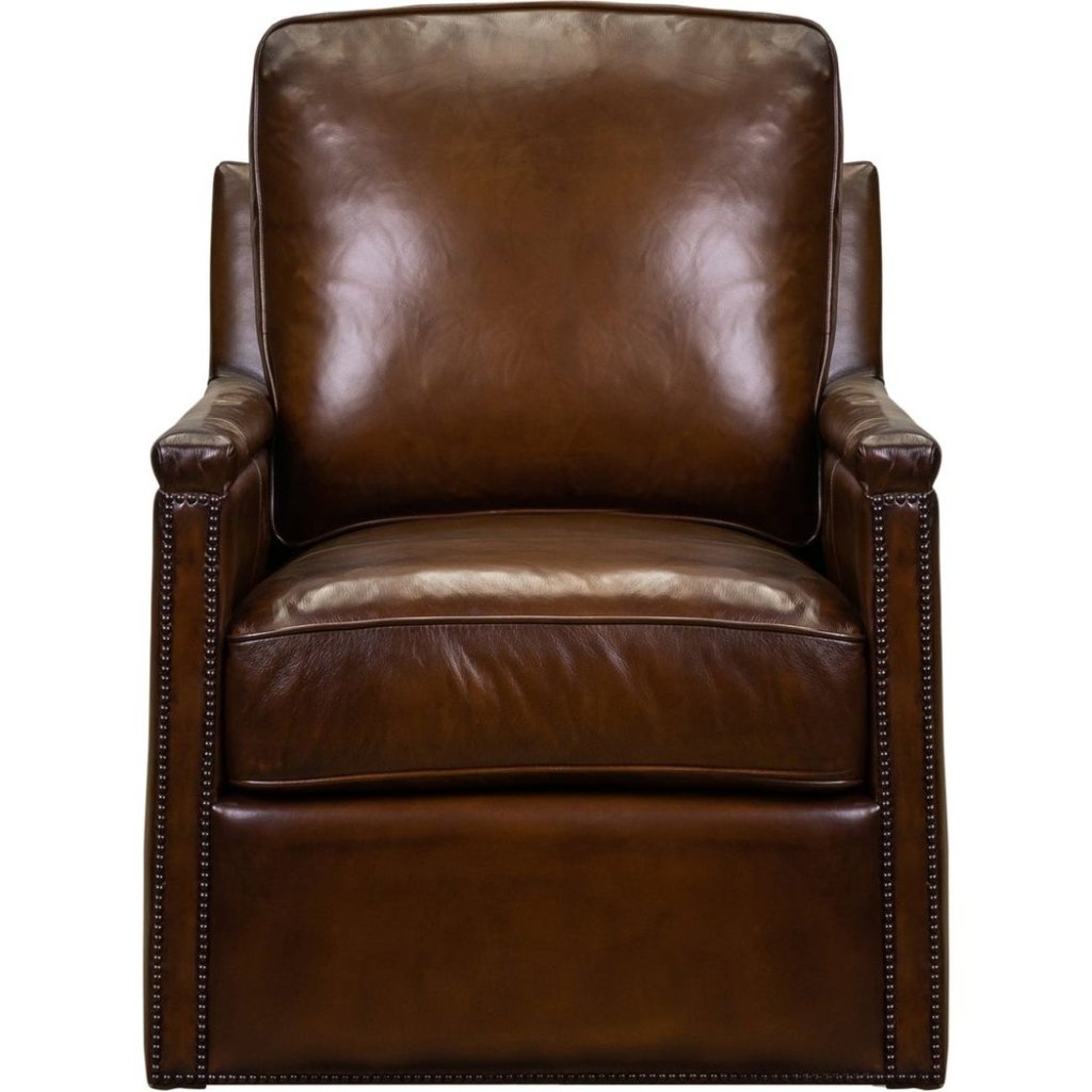 Nina Leather Stylish Comfort Swivel Chair - LOOMLAN - Olivia + Quinn - Club Chairs