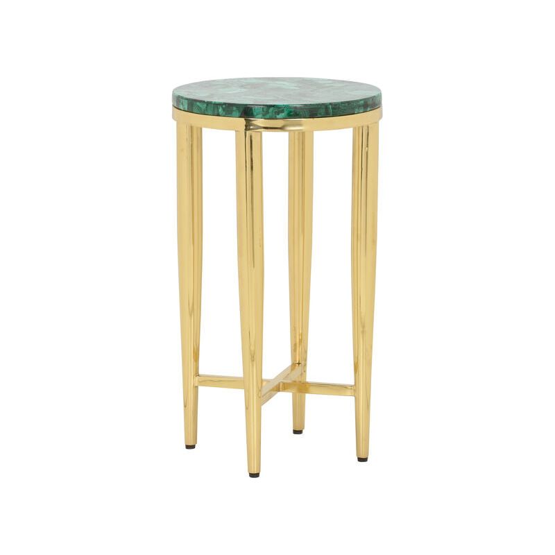 Nisha Iron Framed Round Side Table - LOOMLAN - Chelsea House - Side Tables