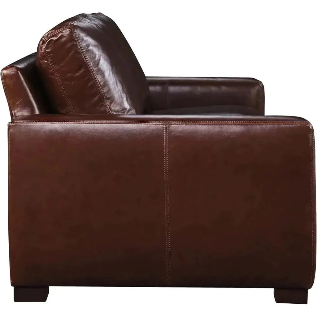 No Regrets Grain Leather Couch High Back Made the USA - LOOMLAN - Uptown Sebastian - Sofas & Loveseats