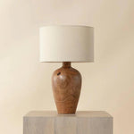 Noboli Table LampWood Base & Linen Shade - LOOMLAN - Table Lamps