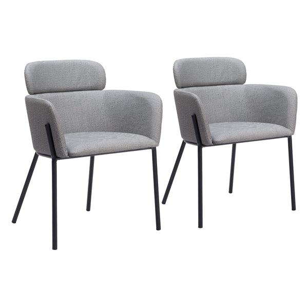 Bremor Slate Gray Dining Arm Chair (Set of 2)