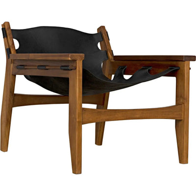 Nomo Chair, Teak with Leather - LOOMLAN - Noir - Accent Chairs