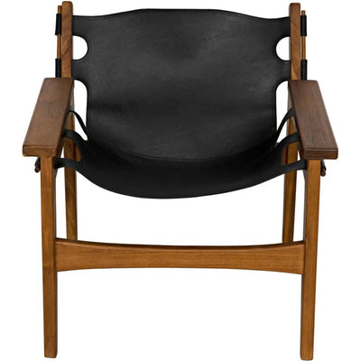 Nomo Chair, Teak with Leather - LOOMLAN - Noir - Accent Chairs