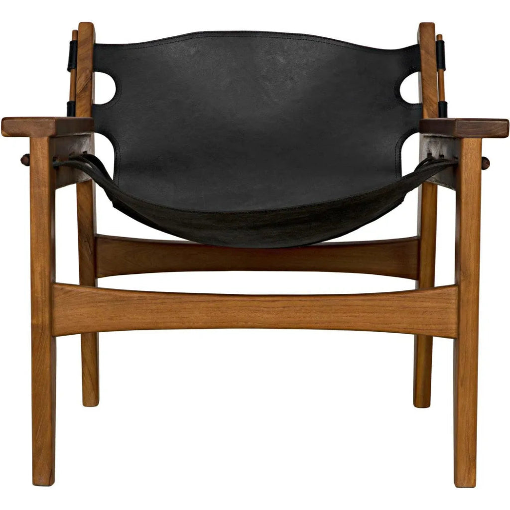 Nomo Chair, Teak with Leather - LOOMLAN - Noir - Accent Chairs