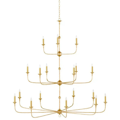 Nottaway Gold Wrought Iron Chandelier - LOOMLAN - Currey & Co - Chandeliers