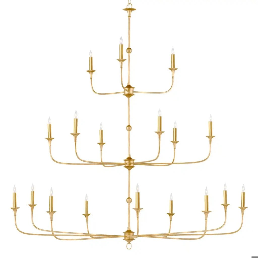 Nottaway Gold Wrought Iron Chandelier - LOOMLAN - Currey & Co - Chandeliers