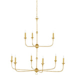 Nottaway Two - Tier Gold Wrought Iron Chandelier - LOOMLAN - Currey & Co - Chandeliers